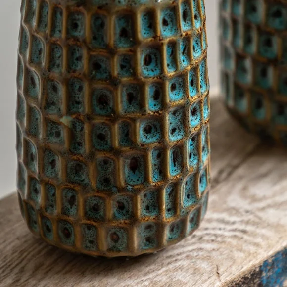 Cedar & Sage Set of 2 Reno Reactive Glaze Vases – image 2