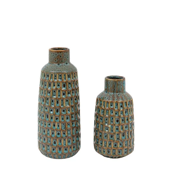 Cedar & Sage Set of 2 Reno Reactive Glaze Vases – image 6