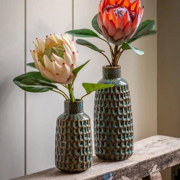 Cedar & Sage Set of 2 Reno Reactive Glaze Vases – image 1