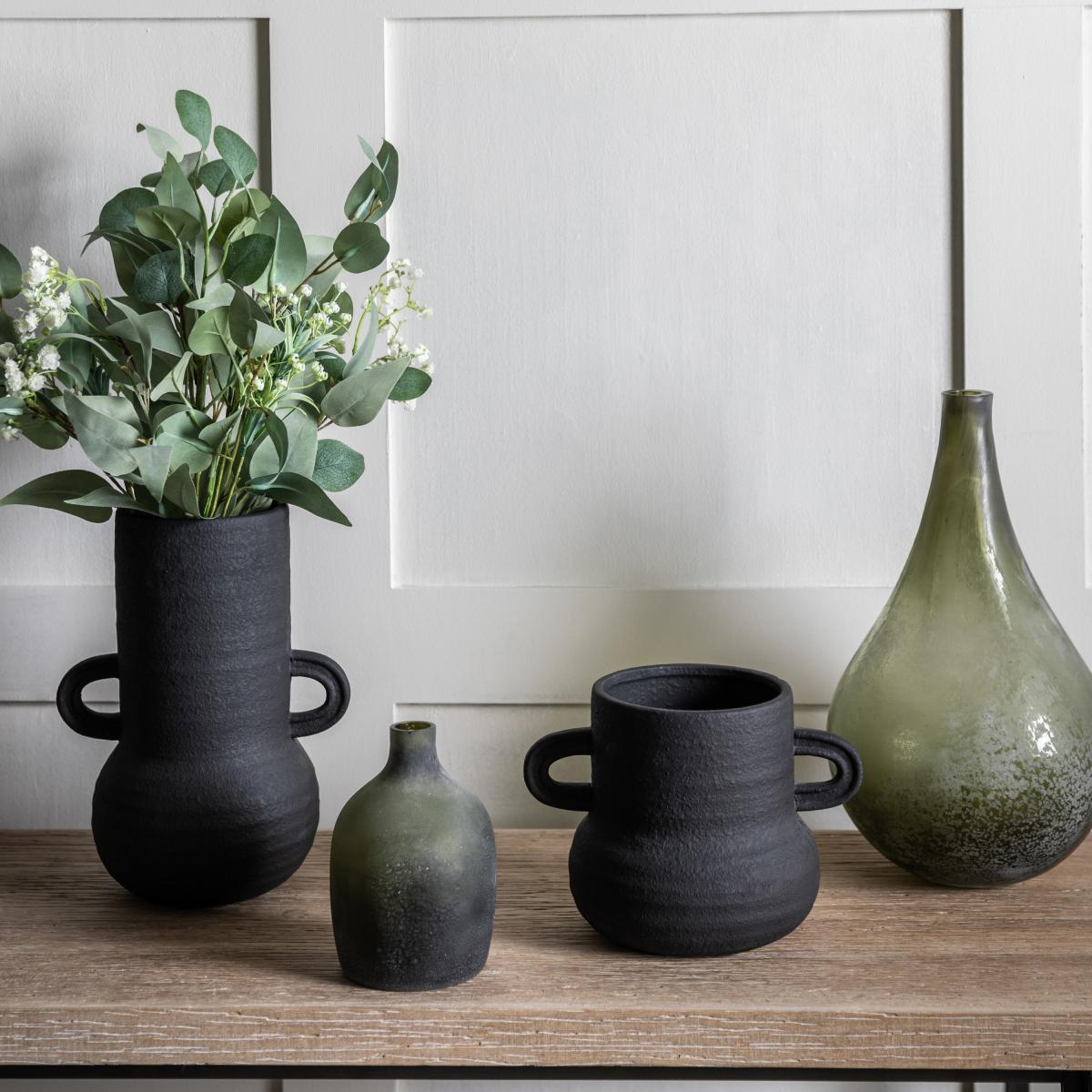 Etton Large Black Cement Vase Black – image 3