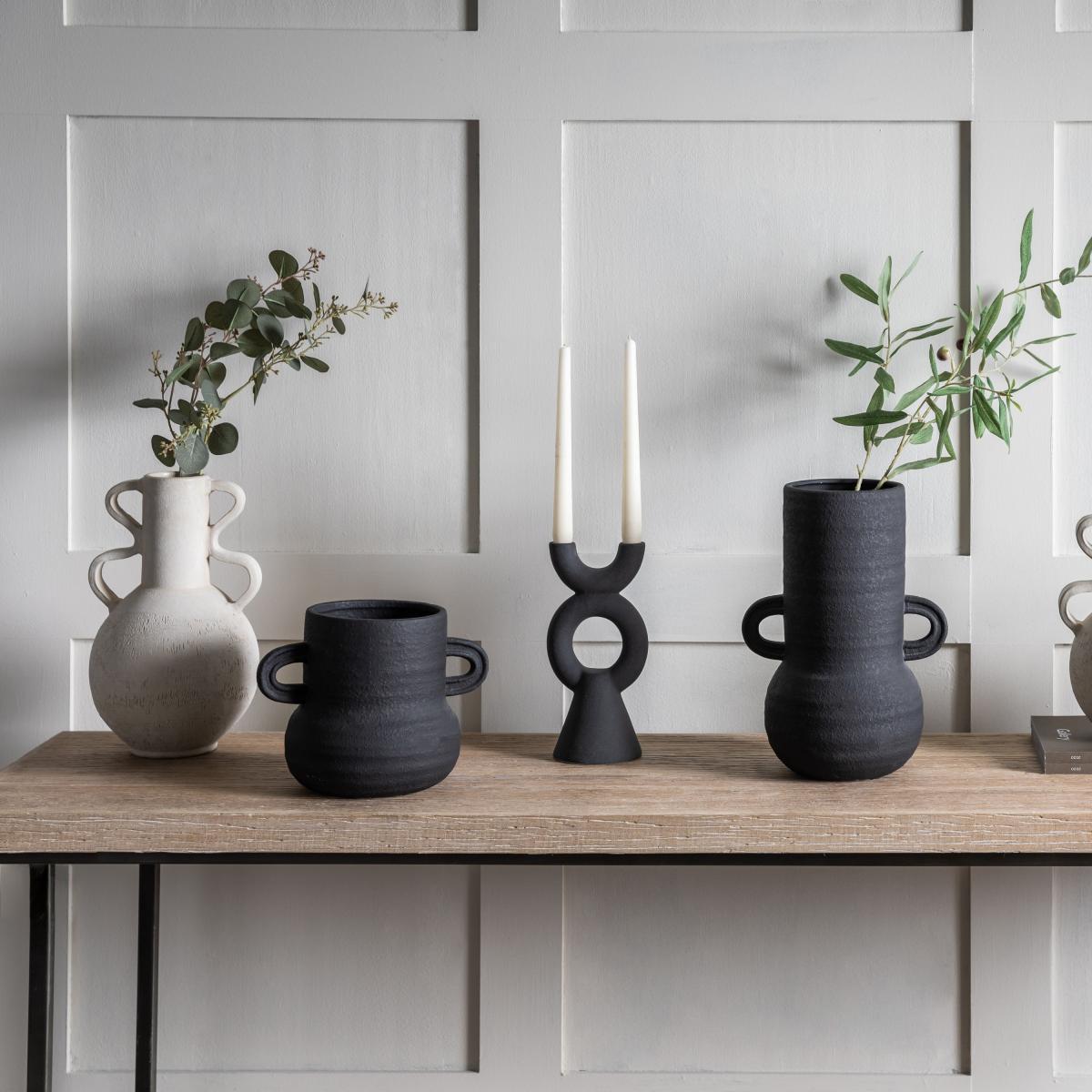 Etton Large Black Cement Vase Black – image 5