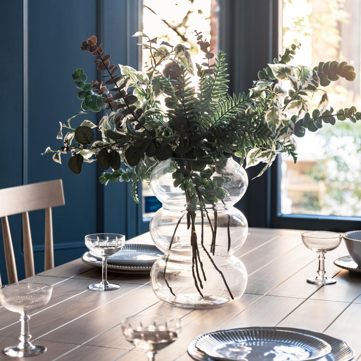 Fulney Tall Bubbled Glass Vase Clear – image 2