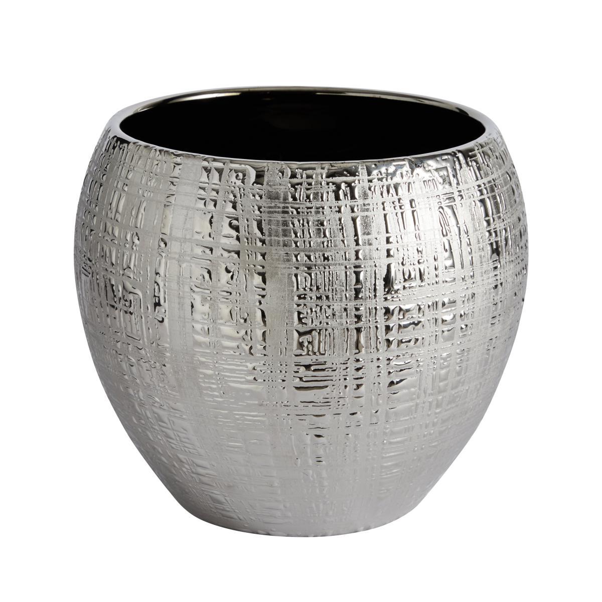 Silver Romano Plant Pot 22cm White – image 3