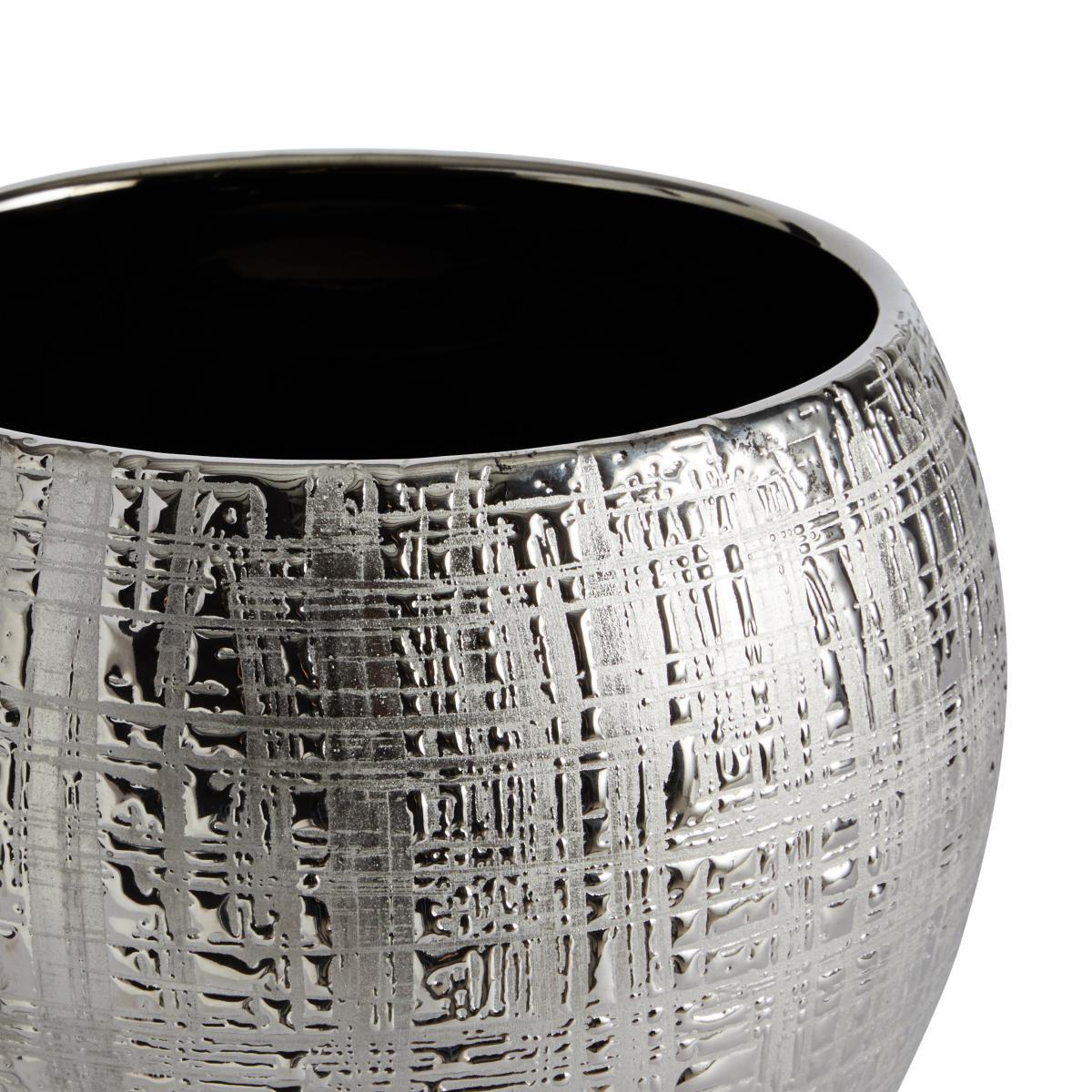 Silver Romano Plant Pot 22cm White – image 4