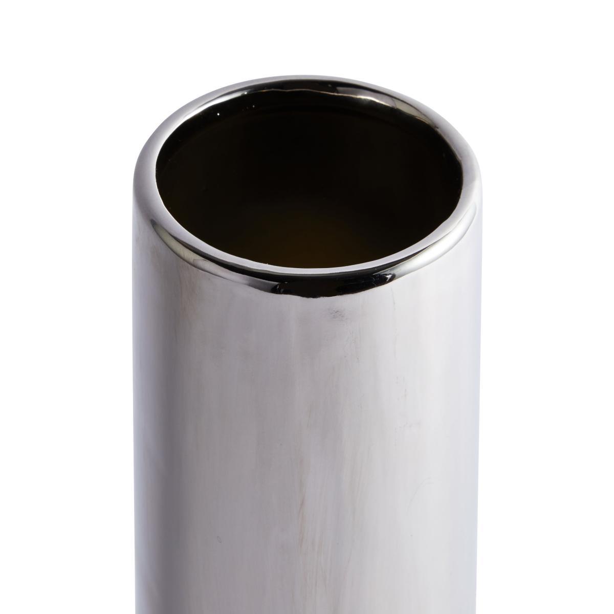 Ceramic Curves Vase Silver 35cm Silver – image 4