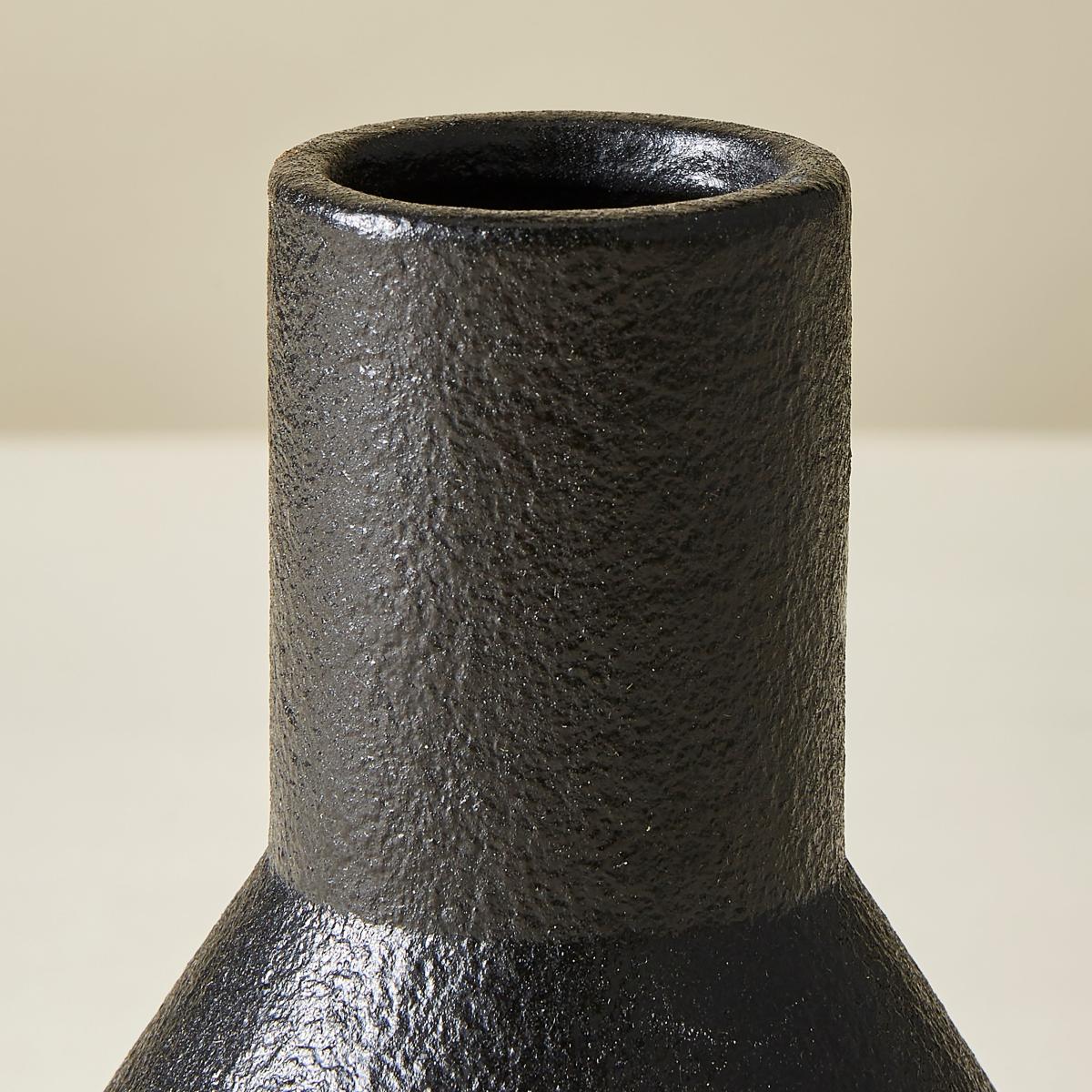 Black Textured Ceramic Bud Vase – image 2