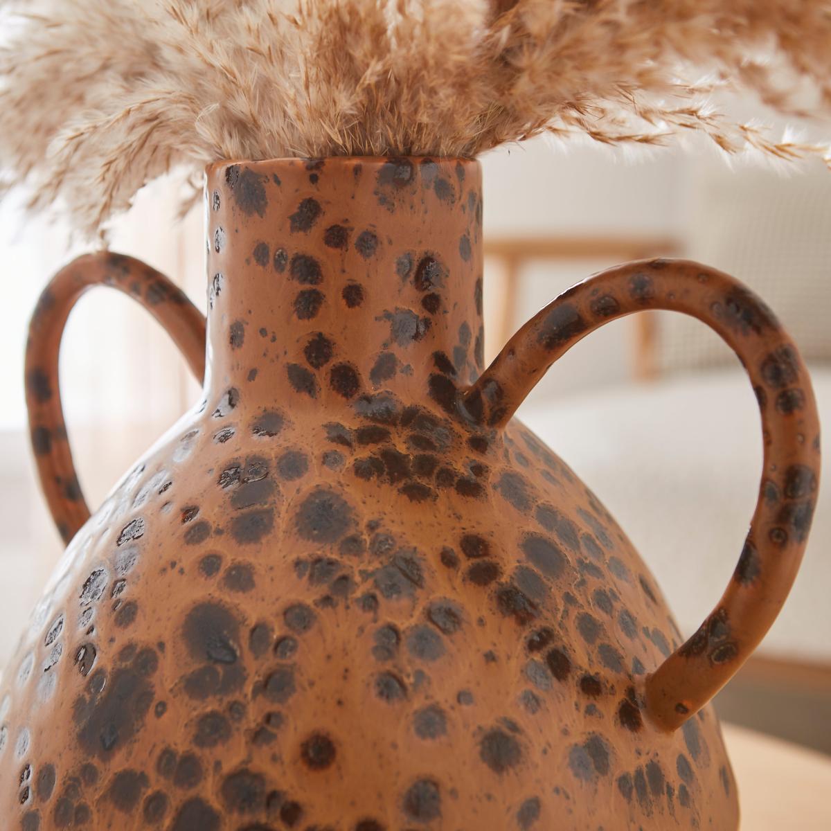 Sunbeam Reactive Glaze Vase with Handles – image 2