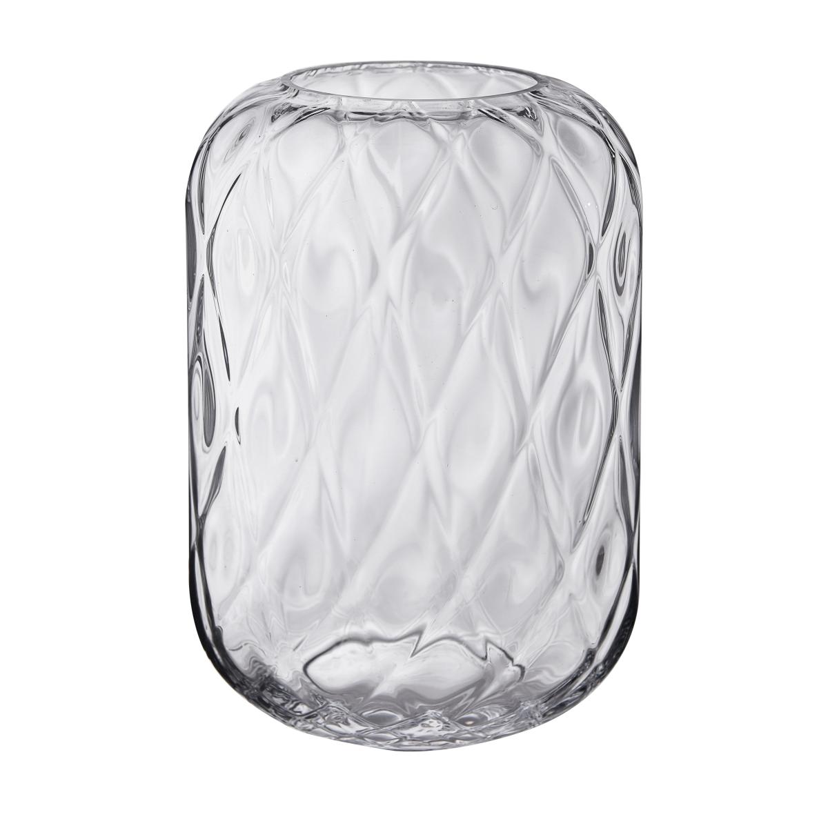 Clear Glass Diamond Optic Vase – image 2