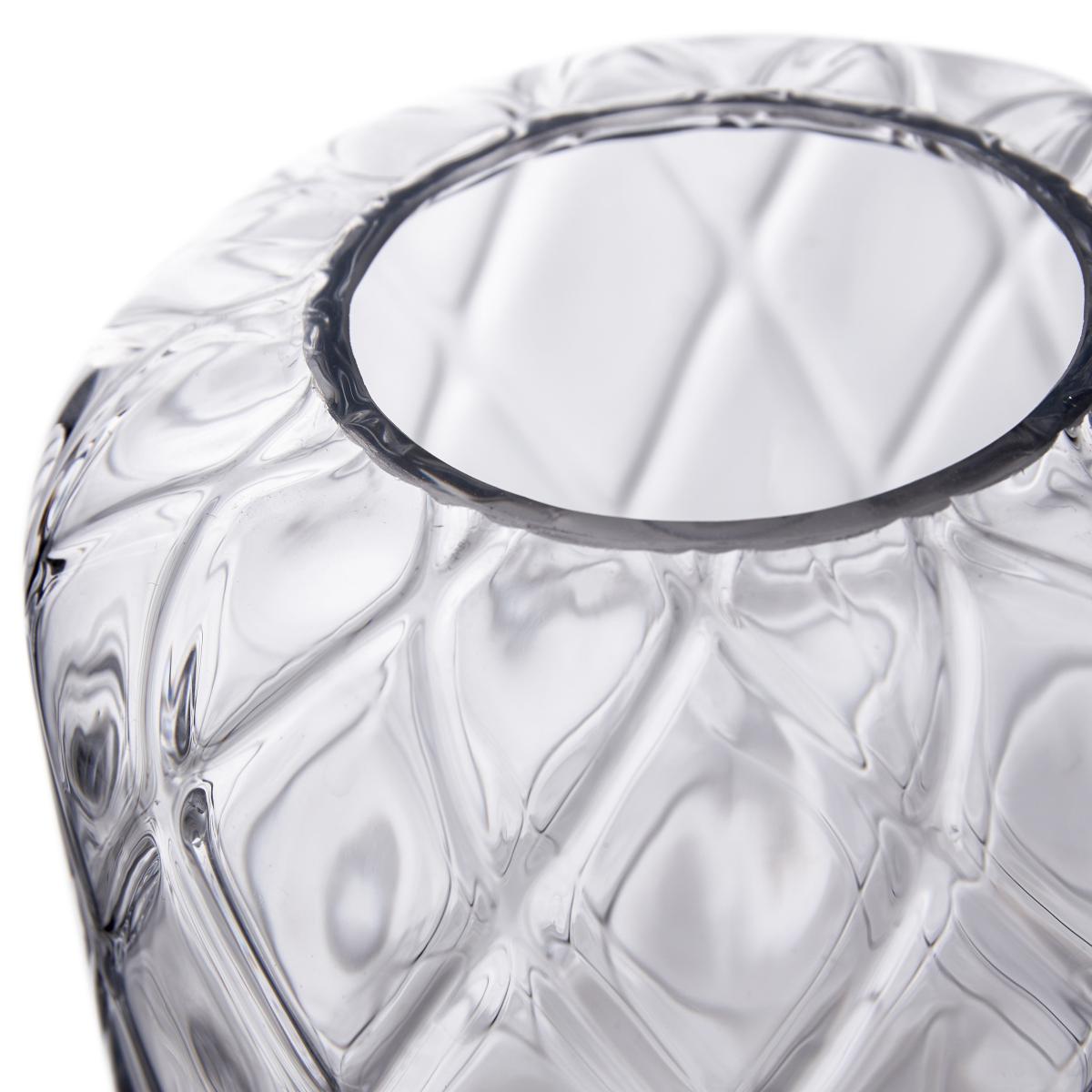 Clear Glass Diamond Optic Vase – image 3