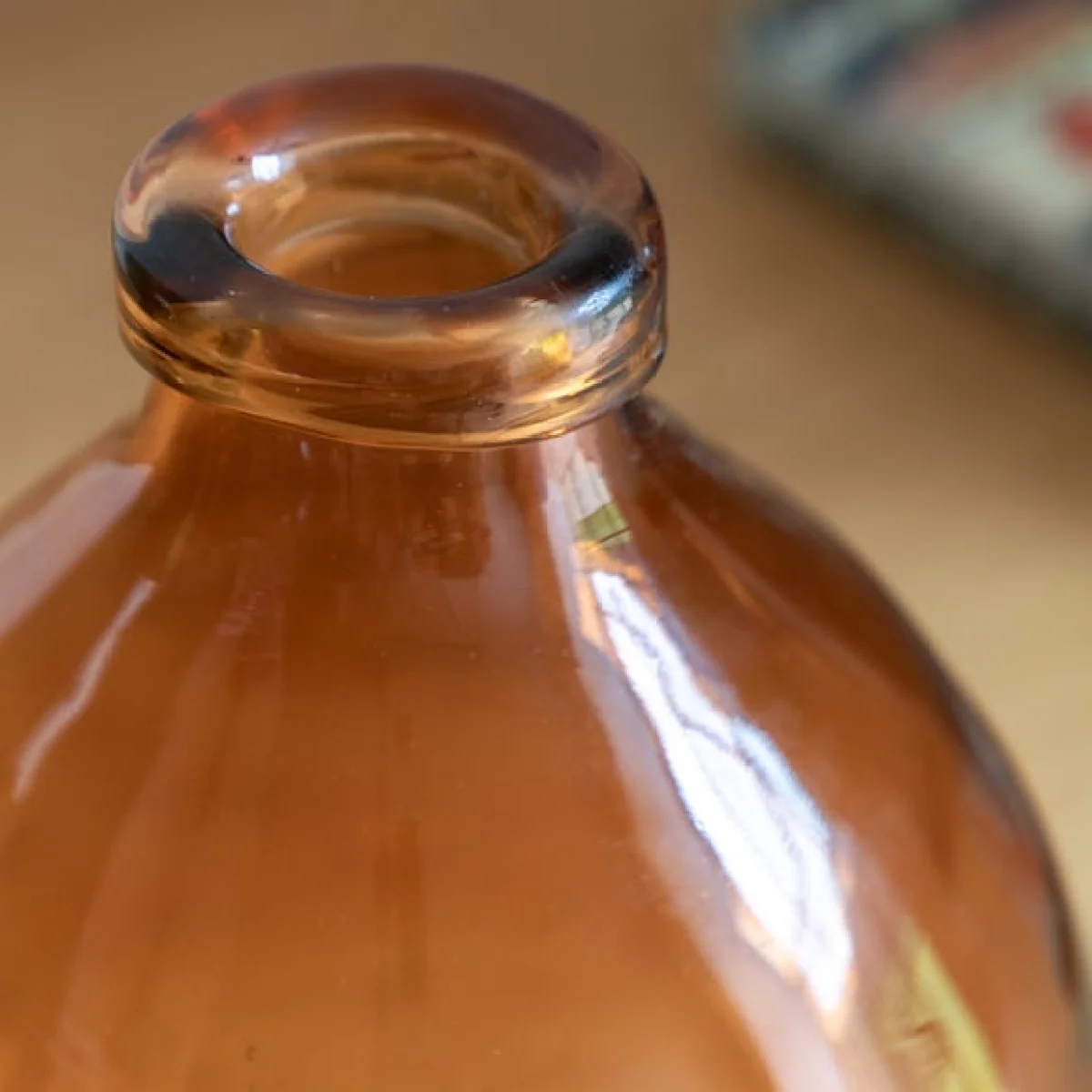 Cedar & Sage Soria Hand blown Glass Amber Vase – image 2