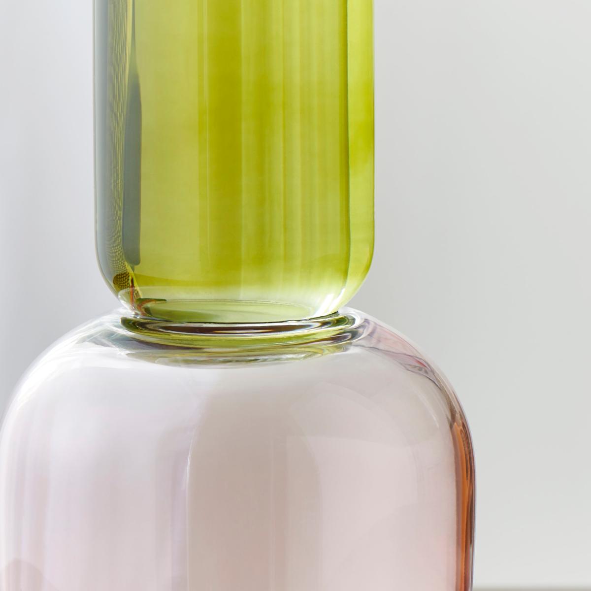 Elements Sculpt Two Tone Green Glass Vase 30cm Green – image 3