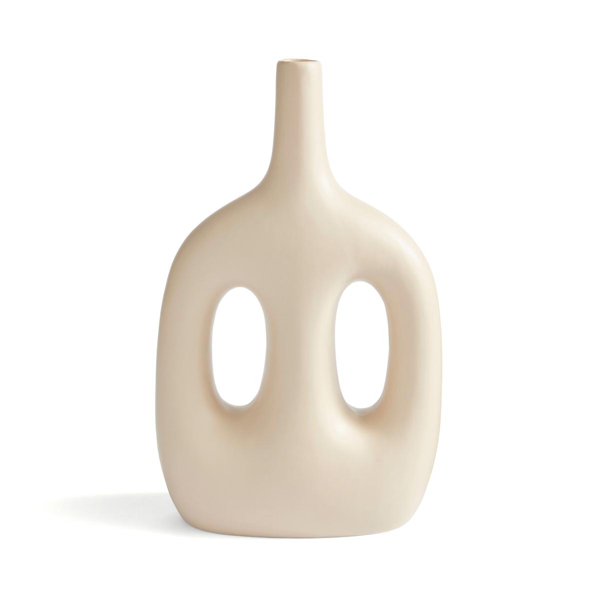 Cream Flat Donut Handle Vase Cream – image 3