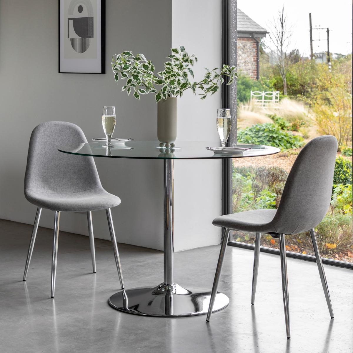 Buckley Small Modern Metal Vase Grey – image 3