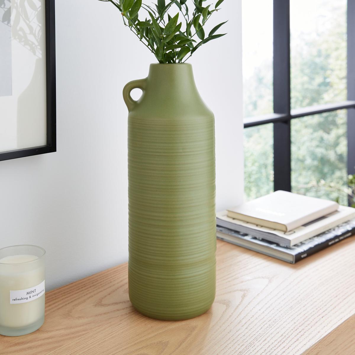 Ceramic Vase 38cm Olive Green – image 1