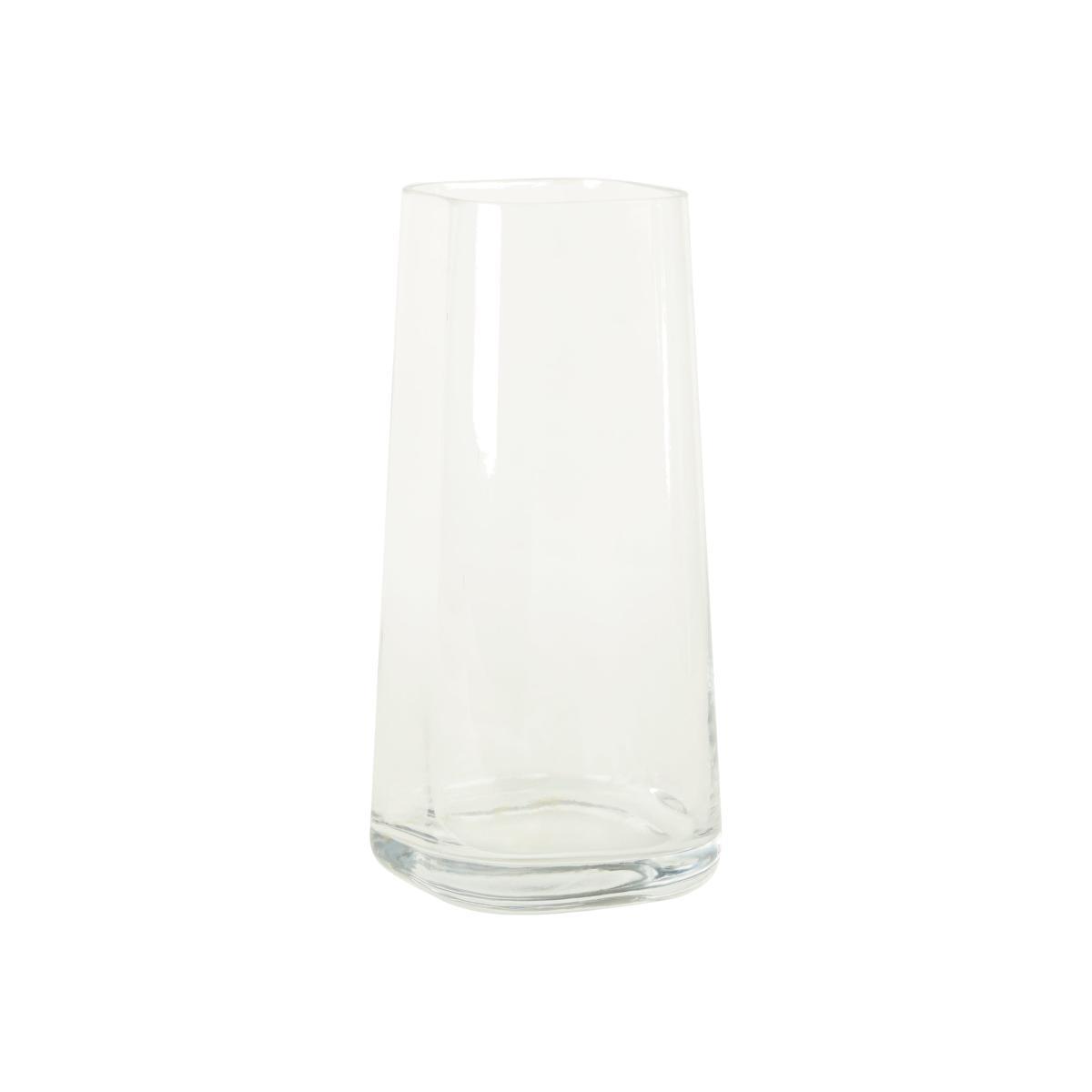 Large Tapered Glass Vase Clear