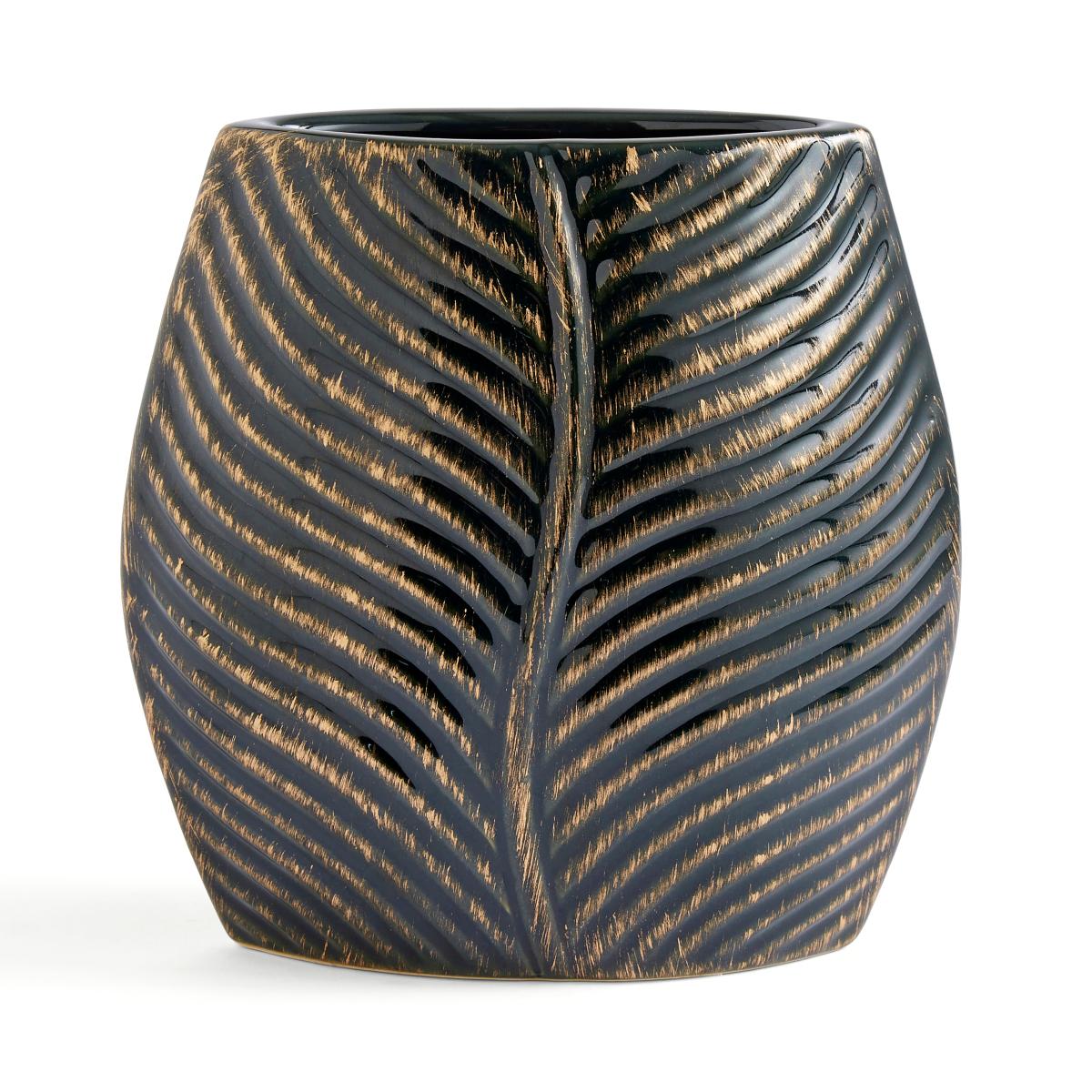 Palm Leaf Vase, 20cm Brown – image 3