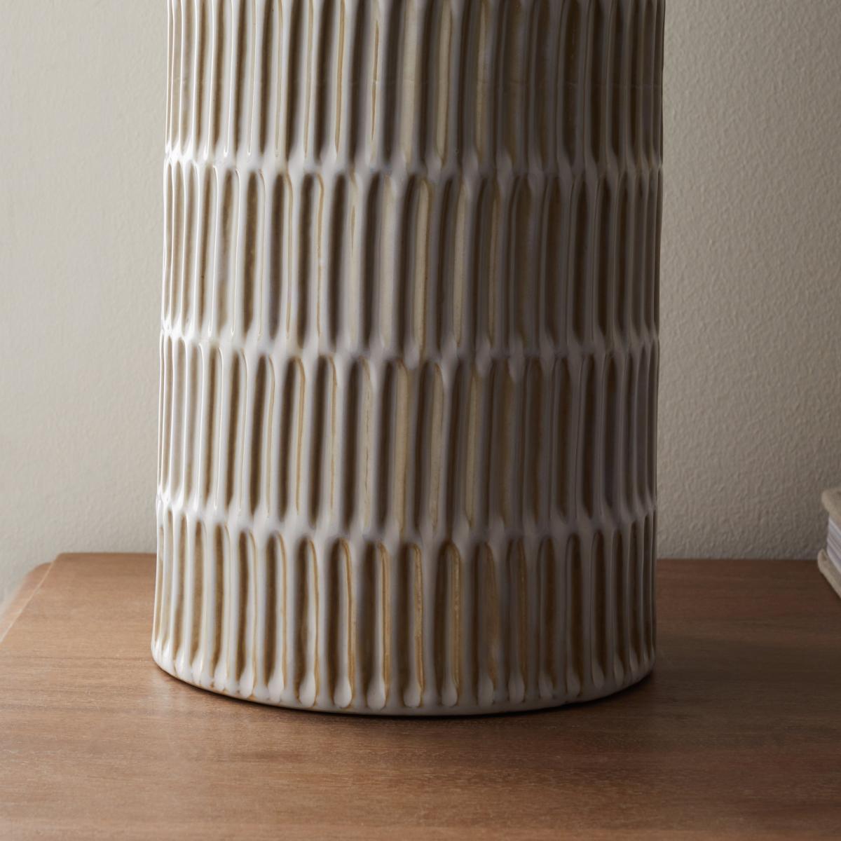 Concave Vase Cream 38cm White – image 3