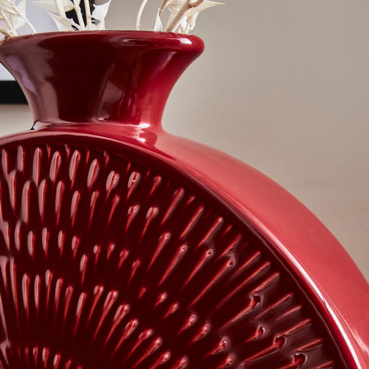Red Zen Stone Vase Red – image 2