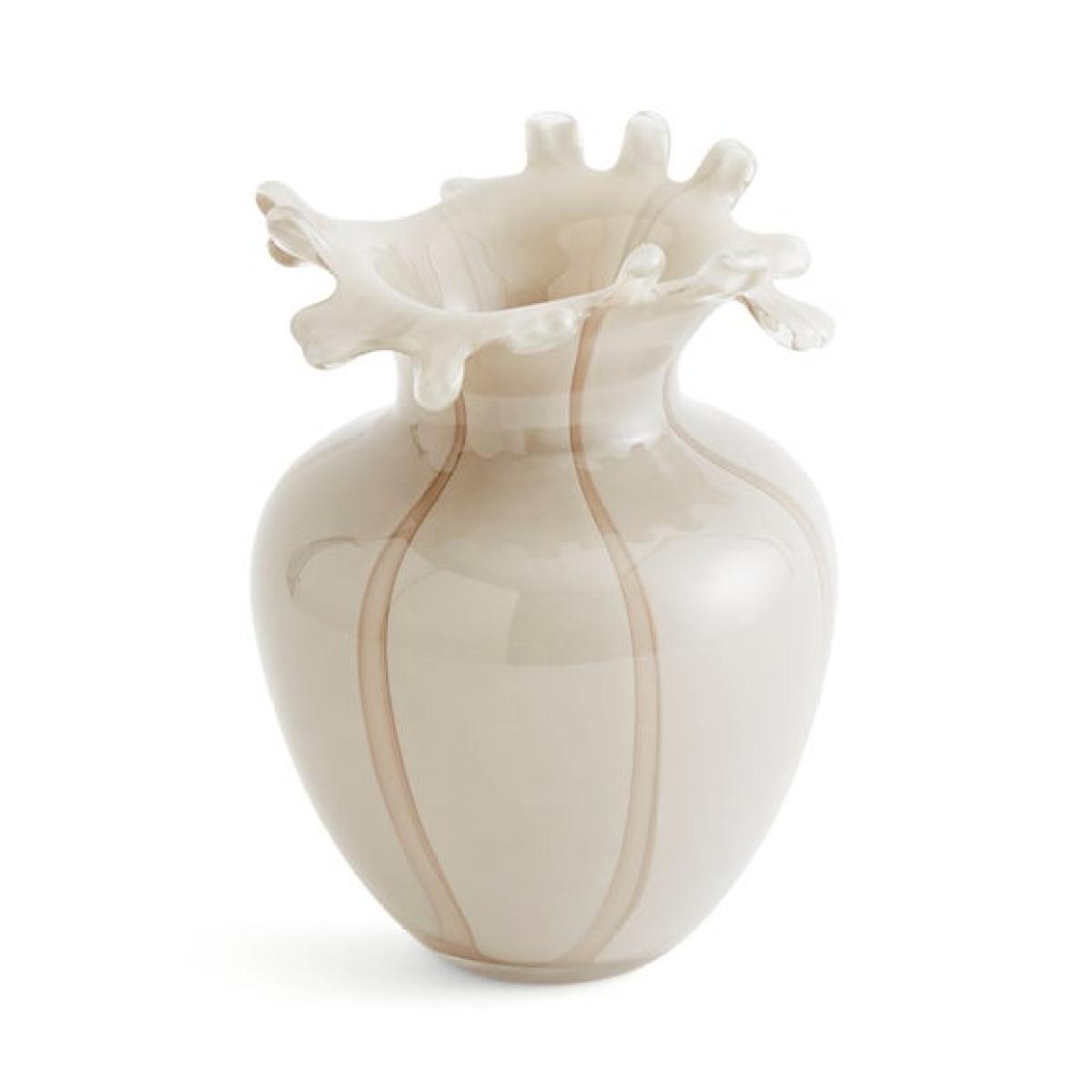 Striped Handkerchief Opaque Glass Vase – image 3