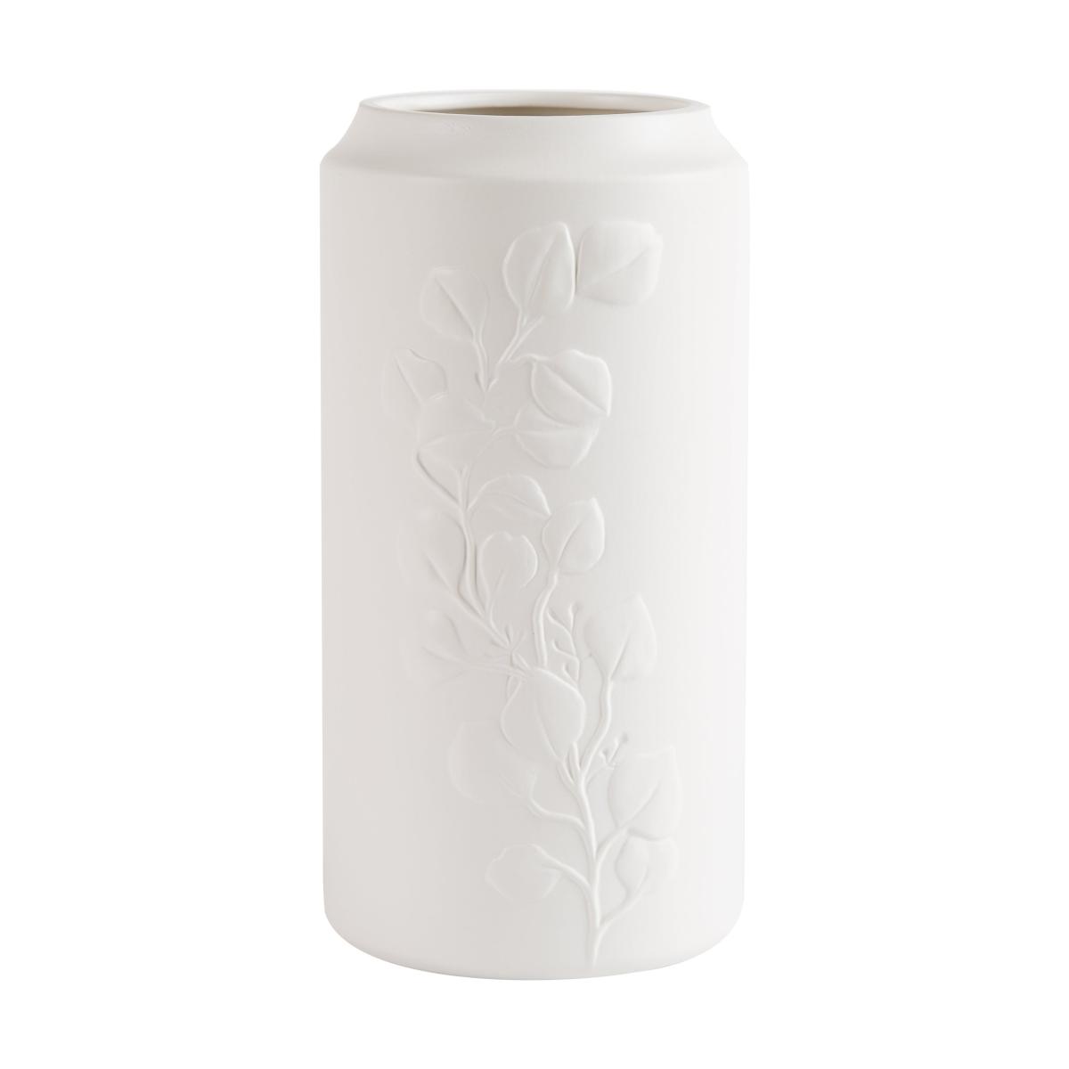 Eucalyptus Embossed Ceramic Vase Green – image 3