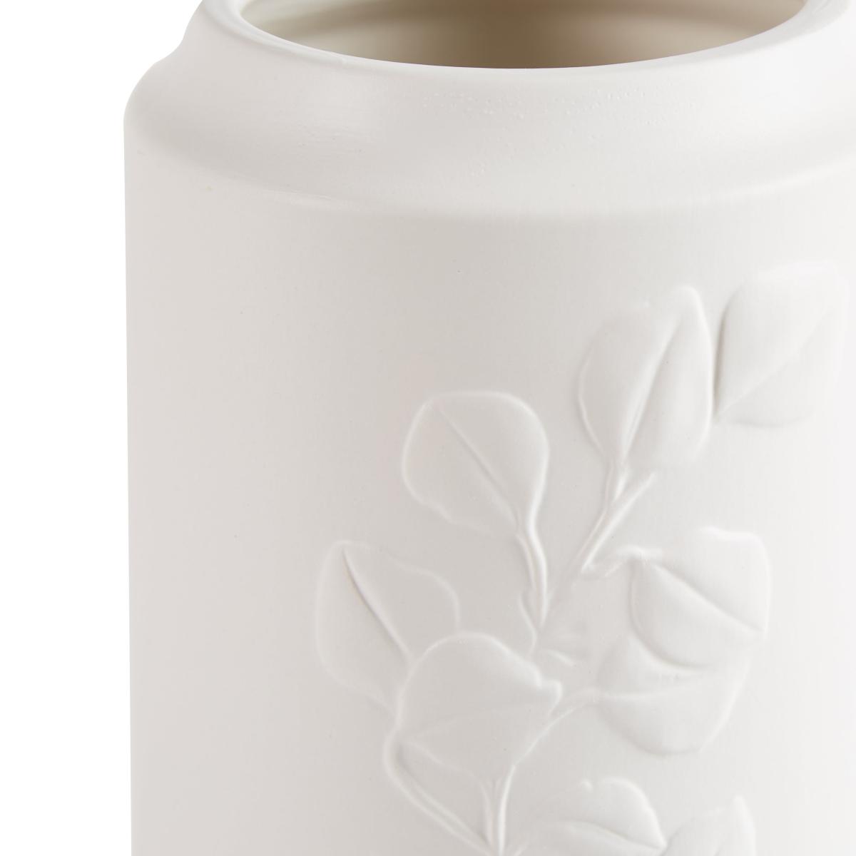 Eucalyptus Embossed Ceramic Vase Green – image 4
