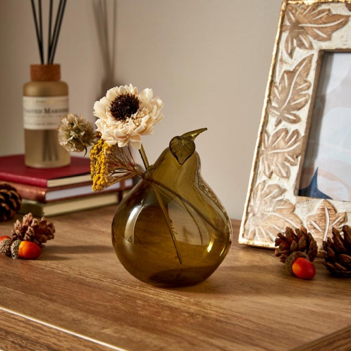 Pear Green Glass Bud Vase – image 1