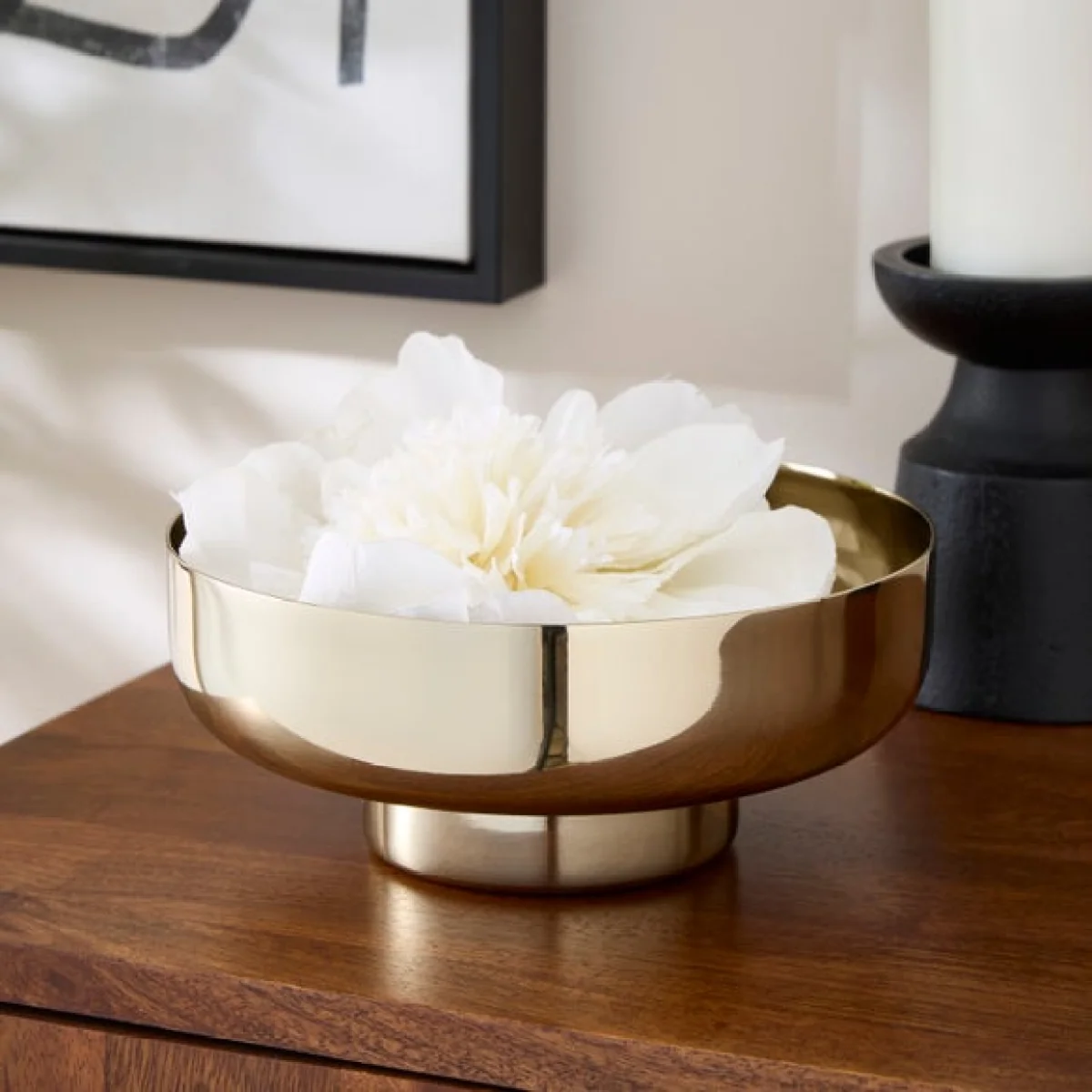 Gold Footed Metal Bowl – image 1