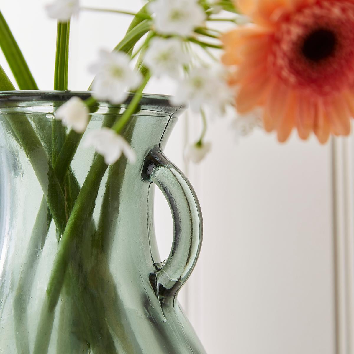Lilypad Recycled Glass Urn Vase 25cm Green – image 2