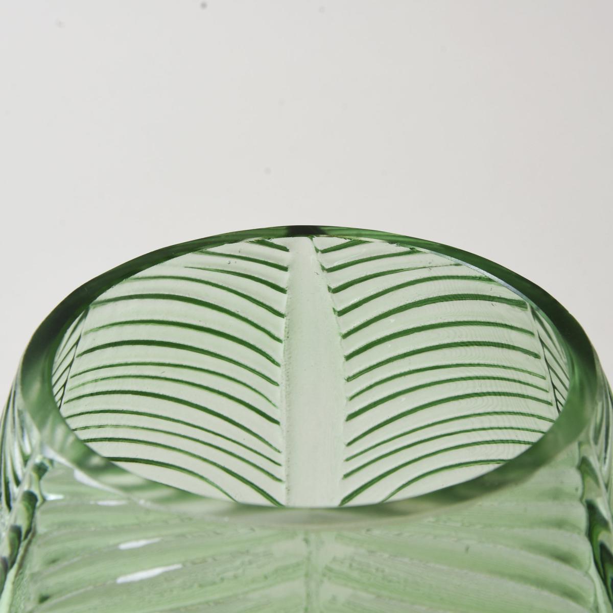 Small Green Leaf Glass Vase Green – image 2
