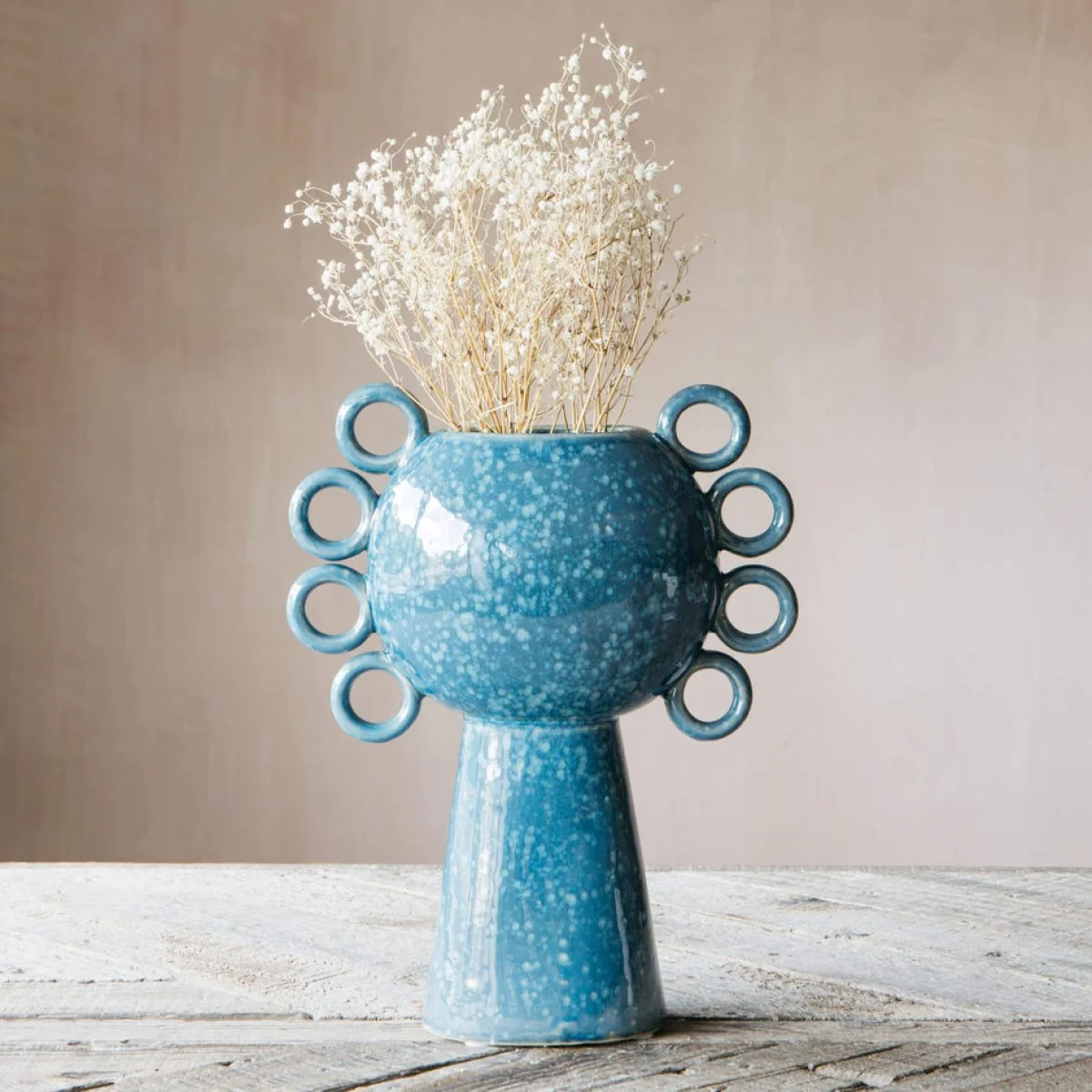 Blue Looped Edge Vase – image 2