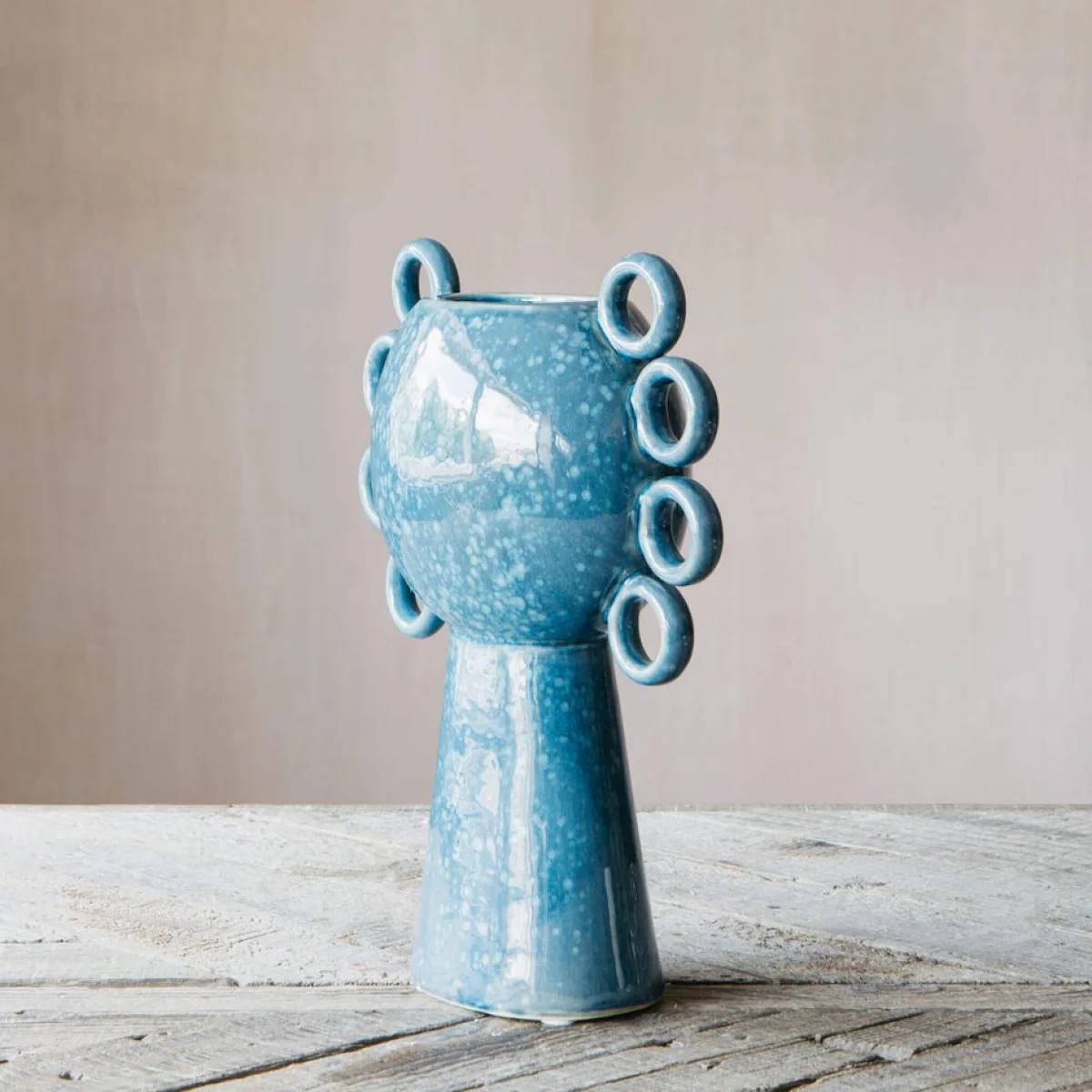 Blue Looped Edge Vase – image 4