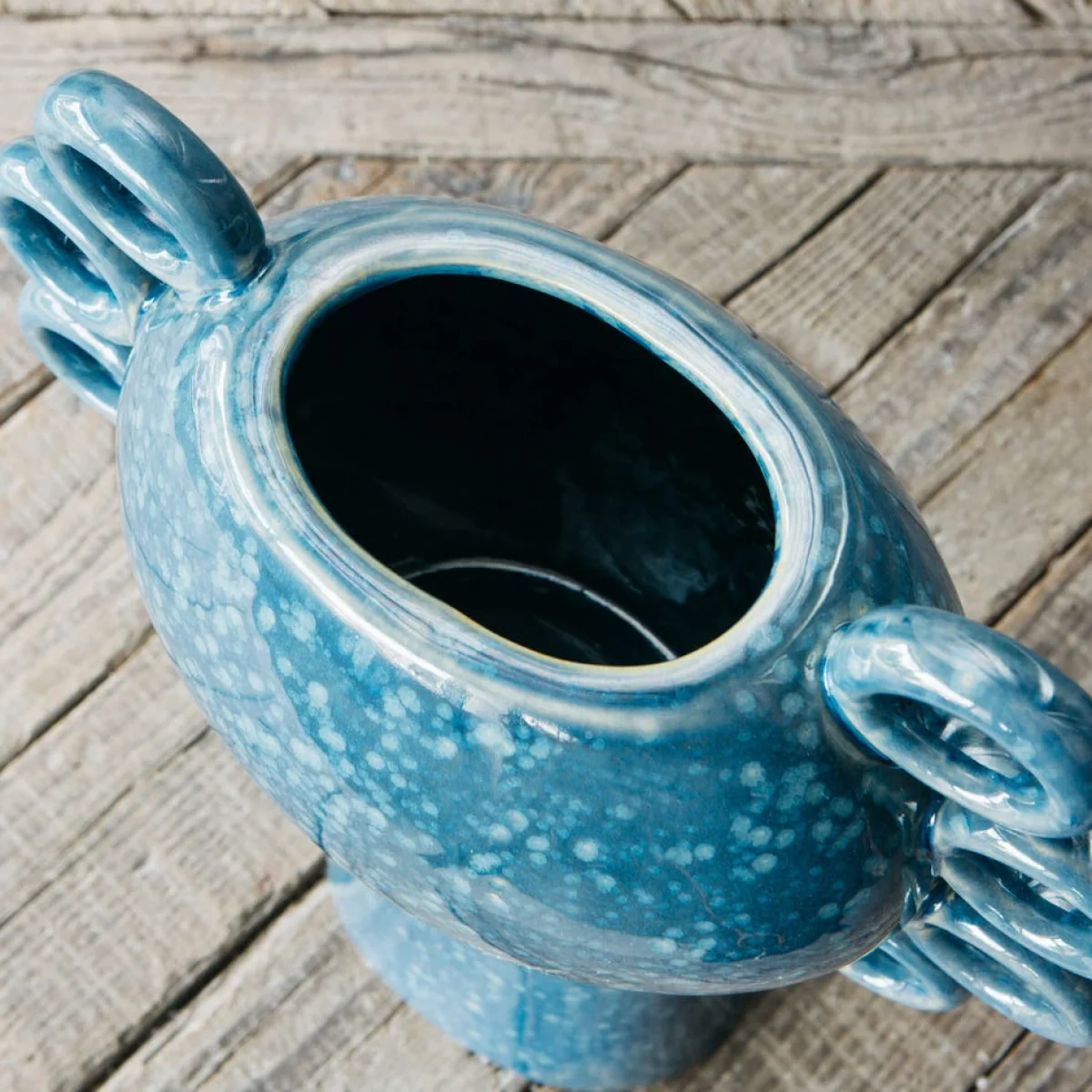 Blue Looped Edge Vase – image 6