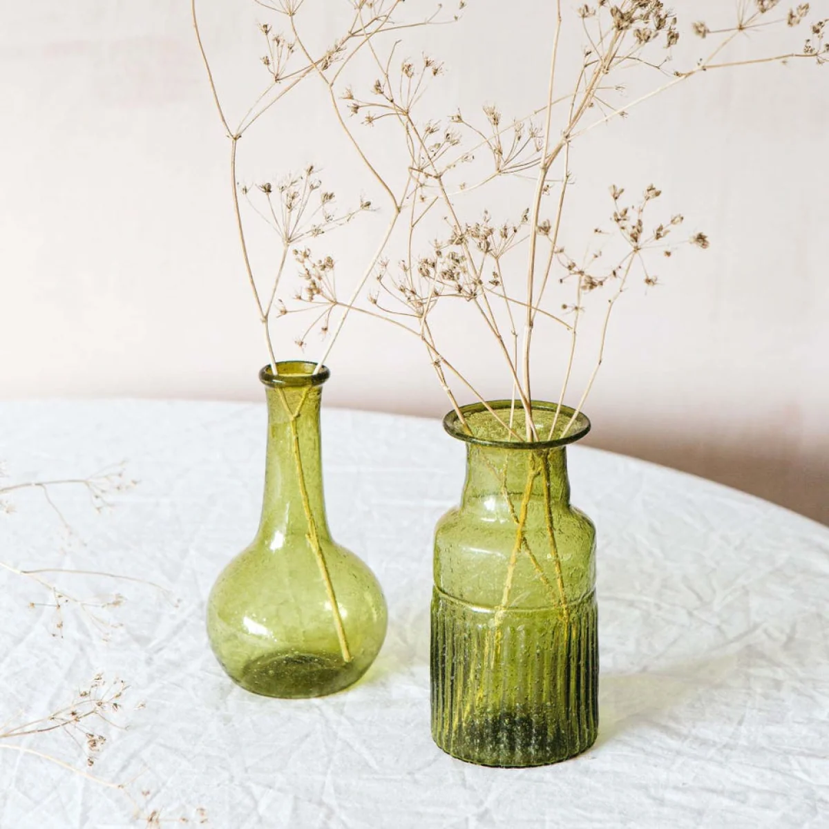 Green Bulb Glass Vase – image 2