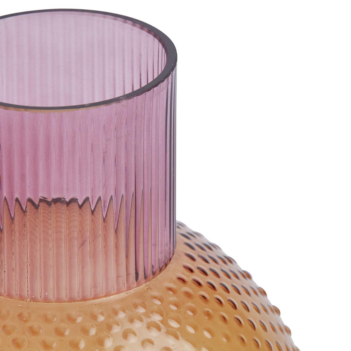 Habitat Textured Glass Vase - Gold & Pink – image 5