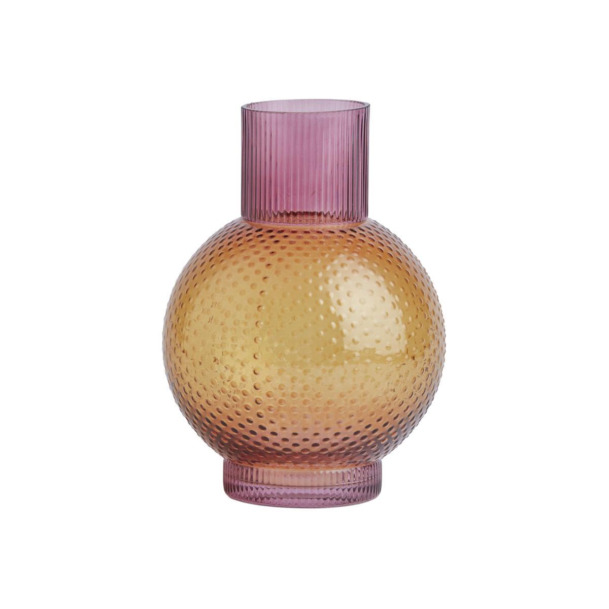 Habitat Textured Glass Vase - Gold & Pink – image 1