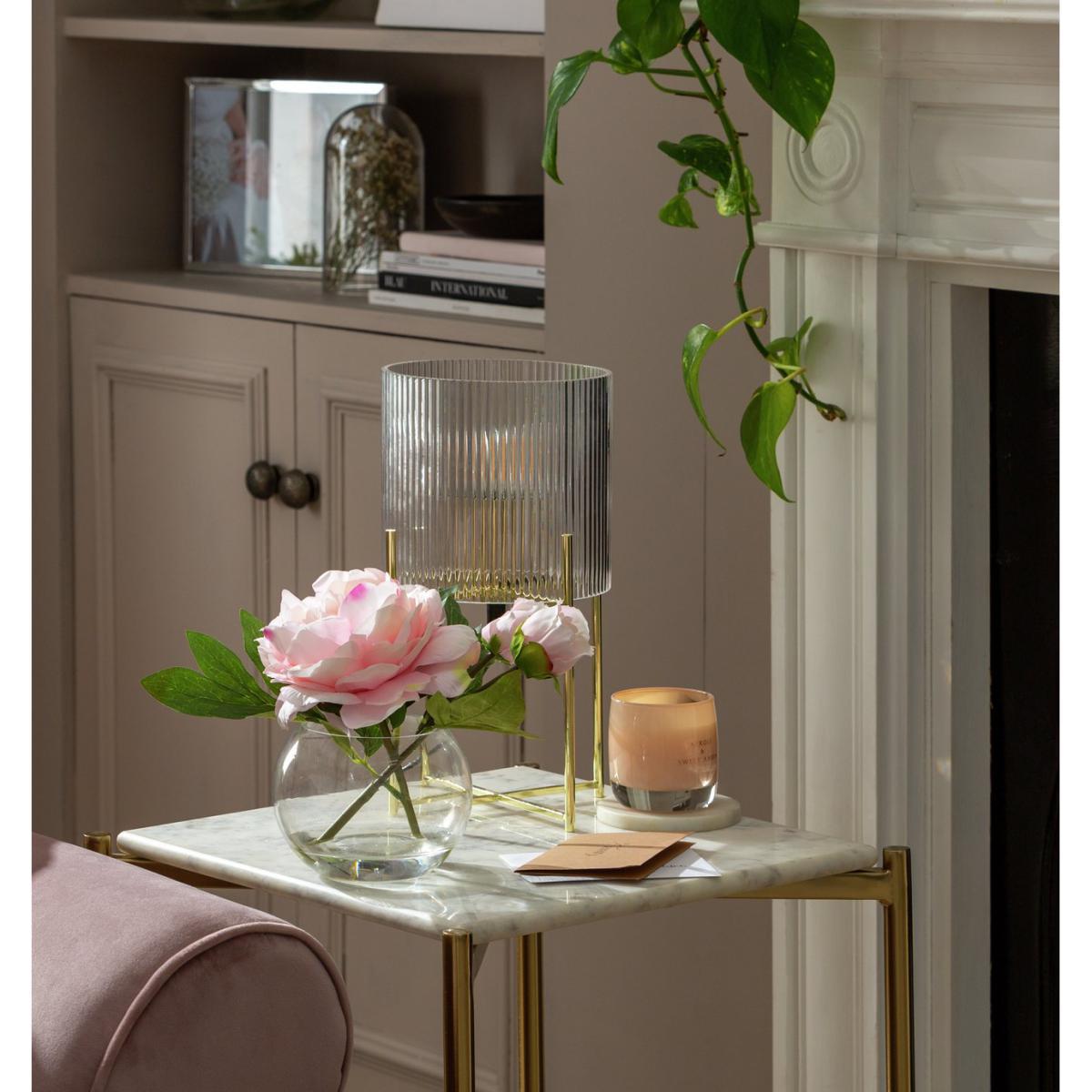 Habitat Floral in Round Glass Vase - Pink – image 2