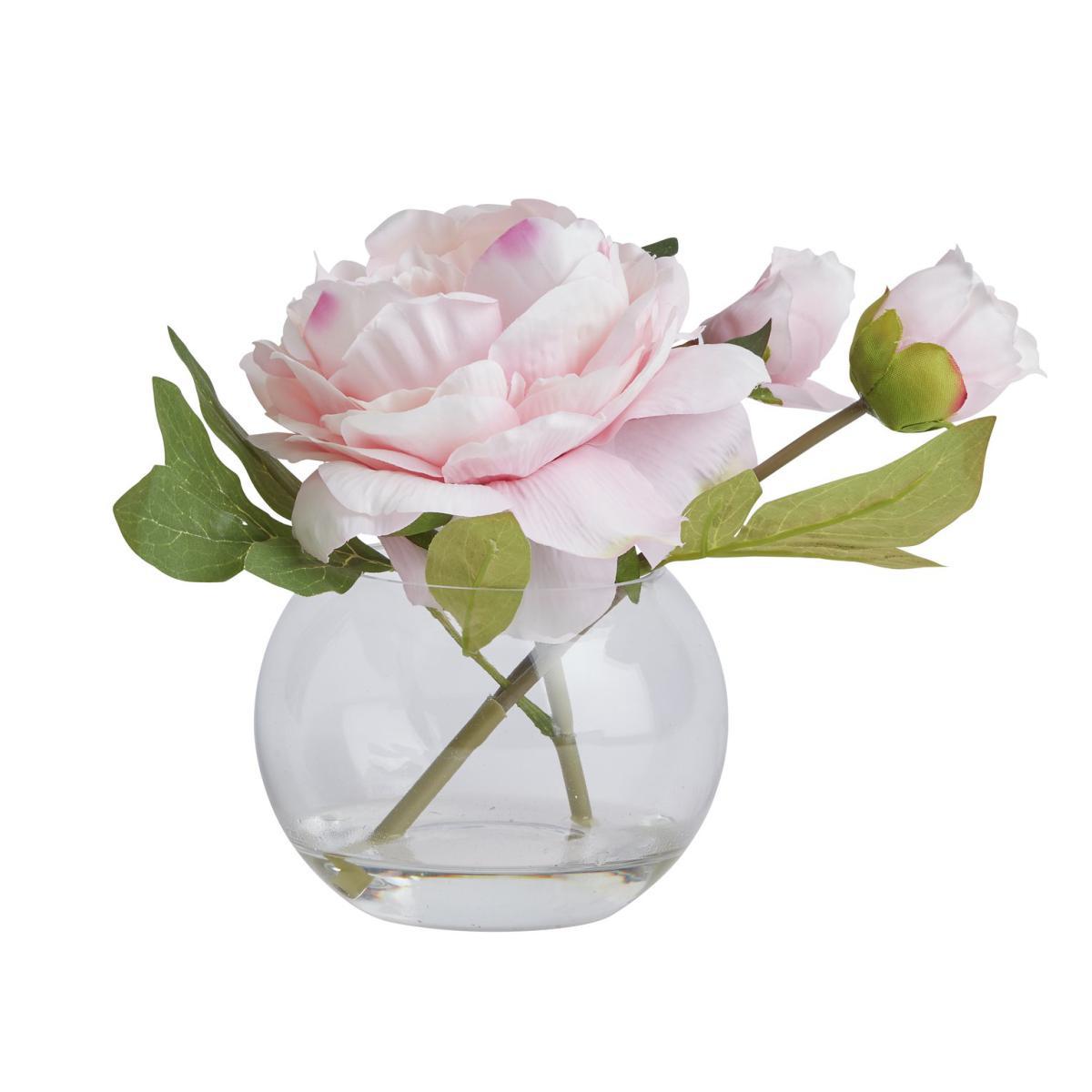 Habitat Floral in Round Glass Vase - Pink – image 3