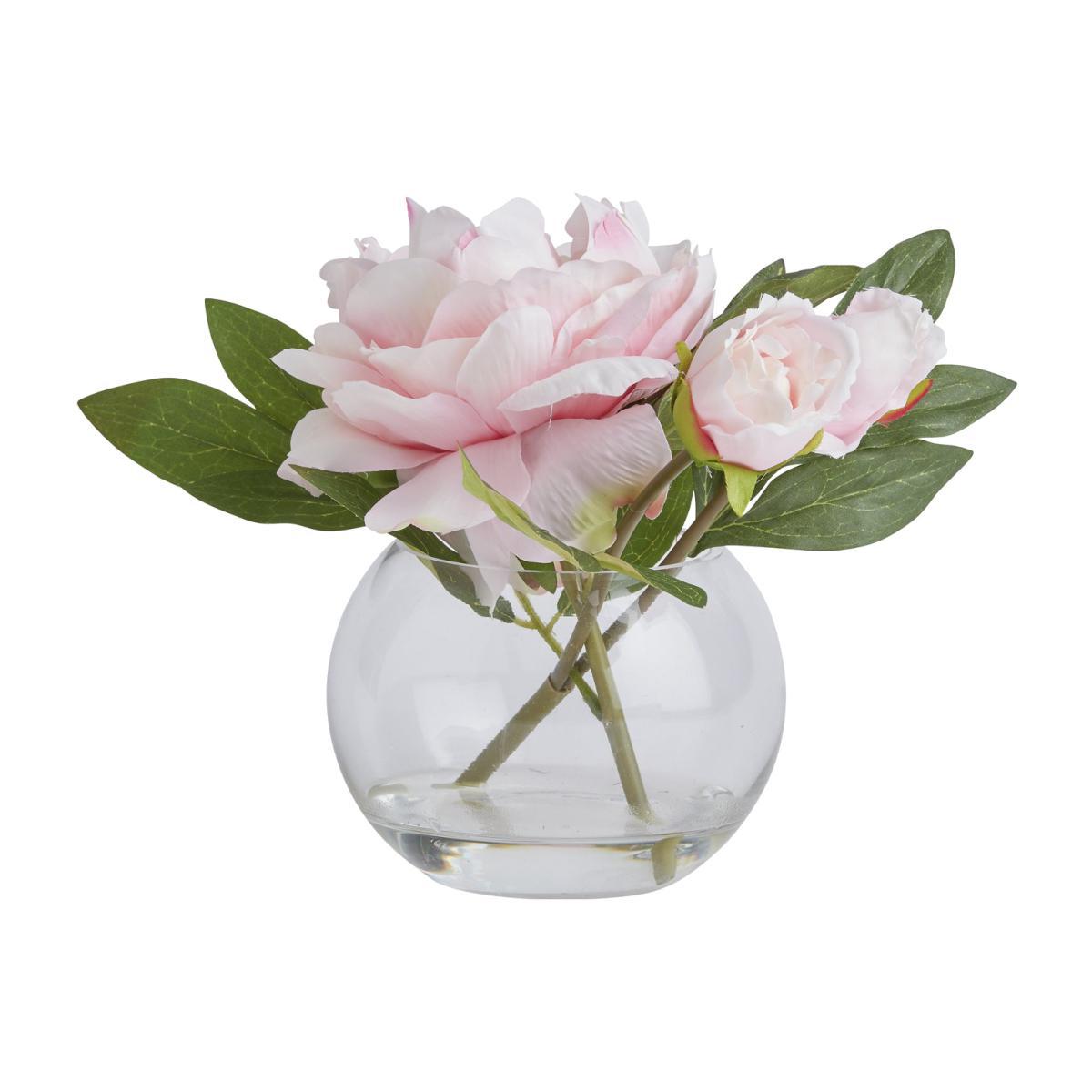 Habitat Floral in Round Glass Vase - Pink – image 1