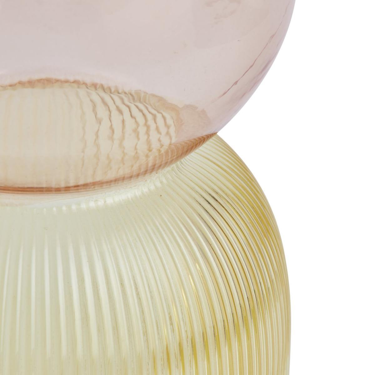 Habitat Ribbed Glass Vase - Gold & Pink – image 5