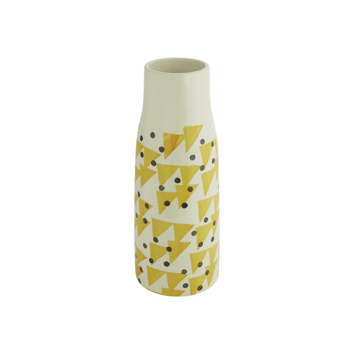 Habitat Terri Yellow And Black Pattern Earthenware Vase – image 1