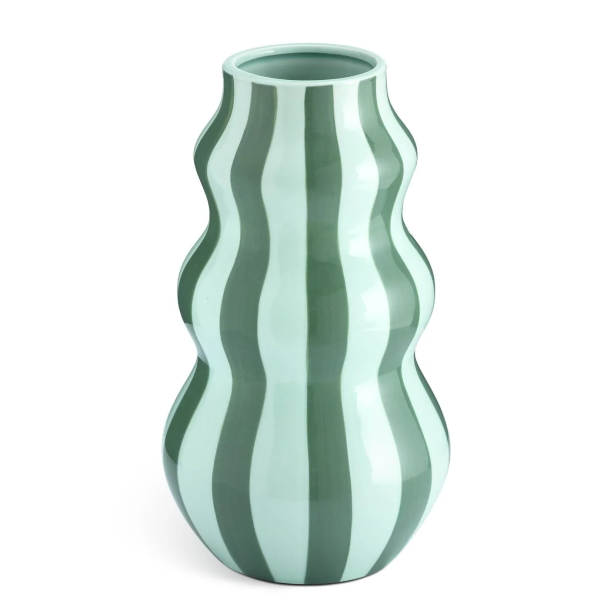 Habitat Stripe Ceramic Green Vase – image 3