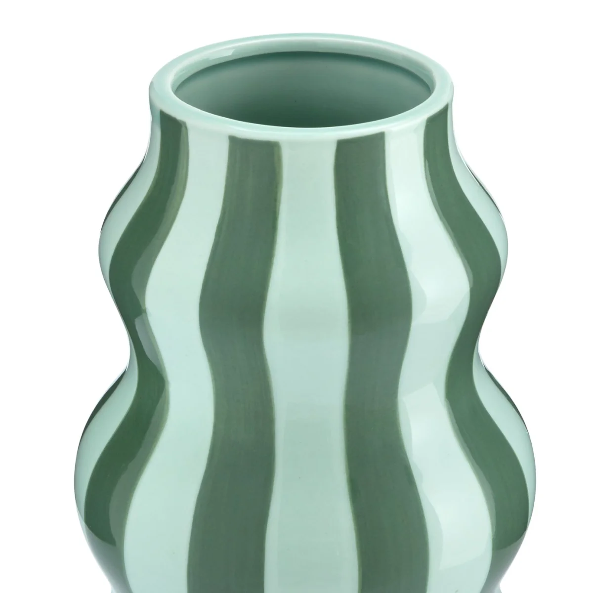 Habitat Stripe Ceramic Green Vase – image 4