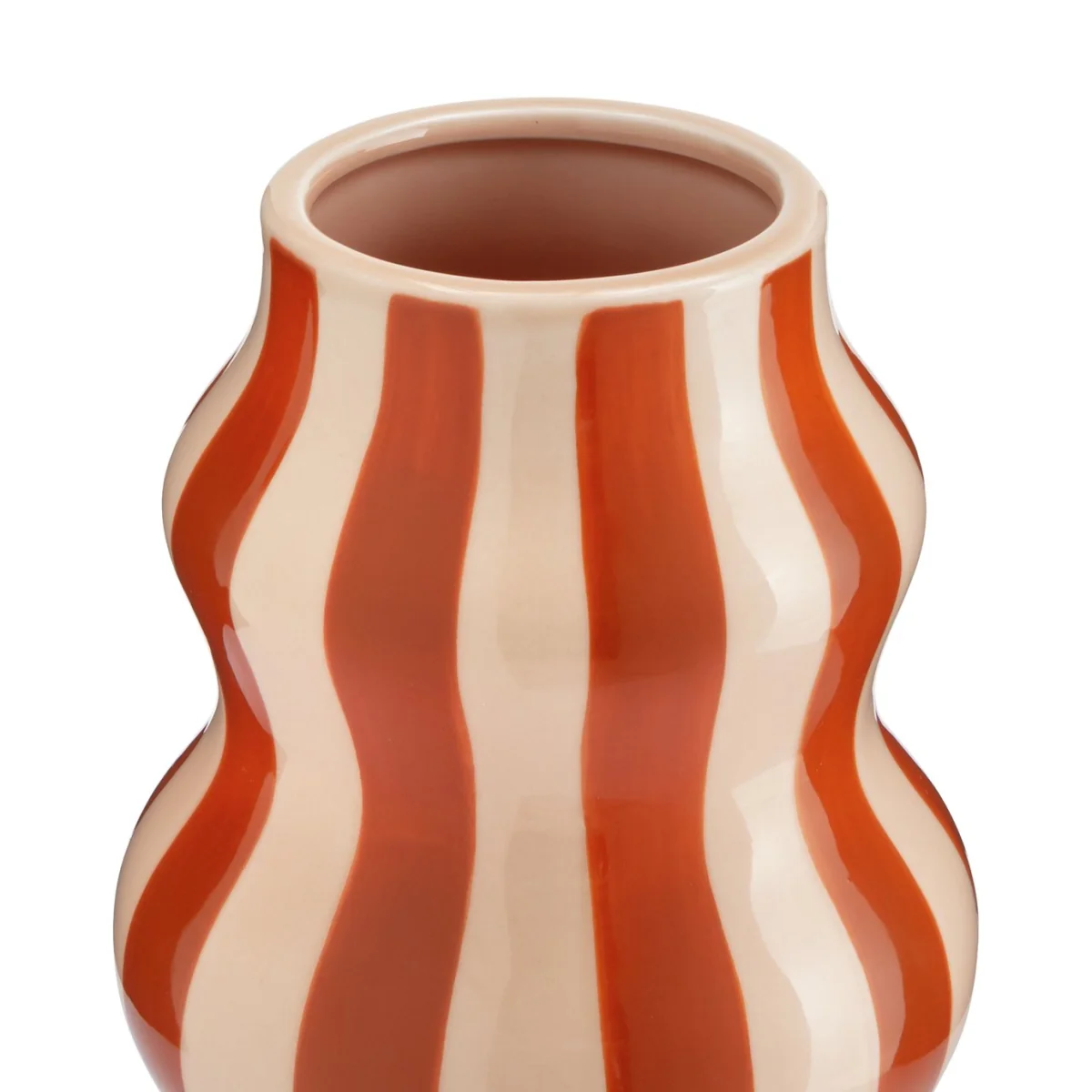 Habitat Stripe Ceramic Orange Vase – image 3