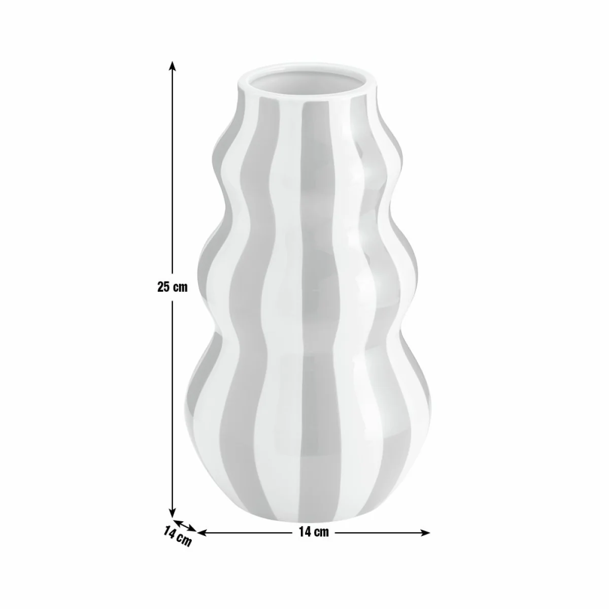 Habitat Stripe Ceramic Orange Vase – image 5