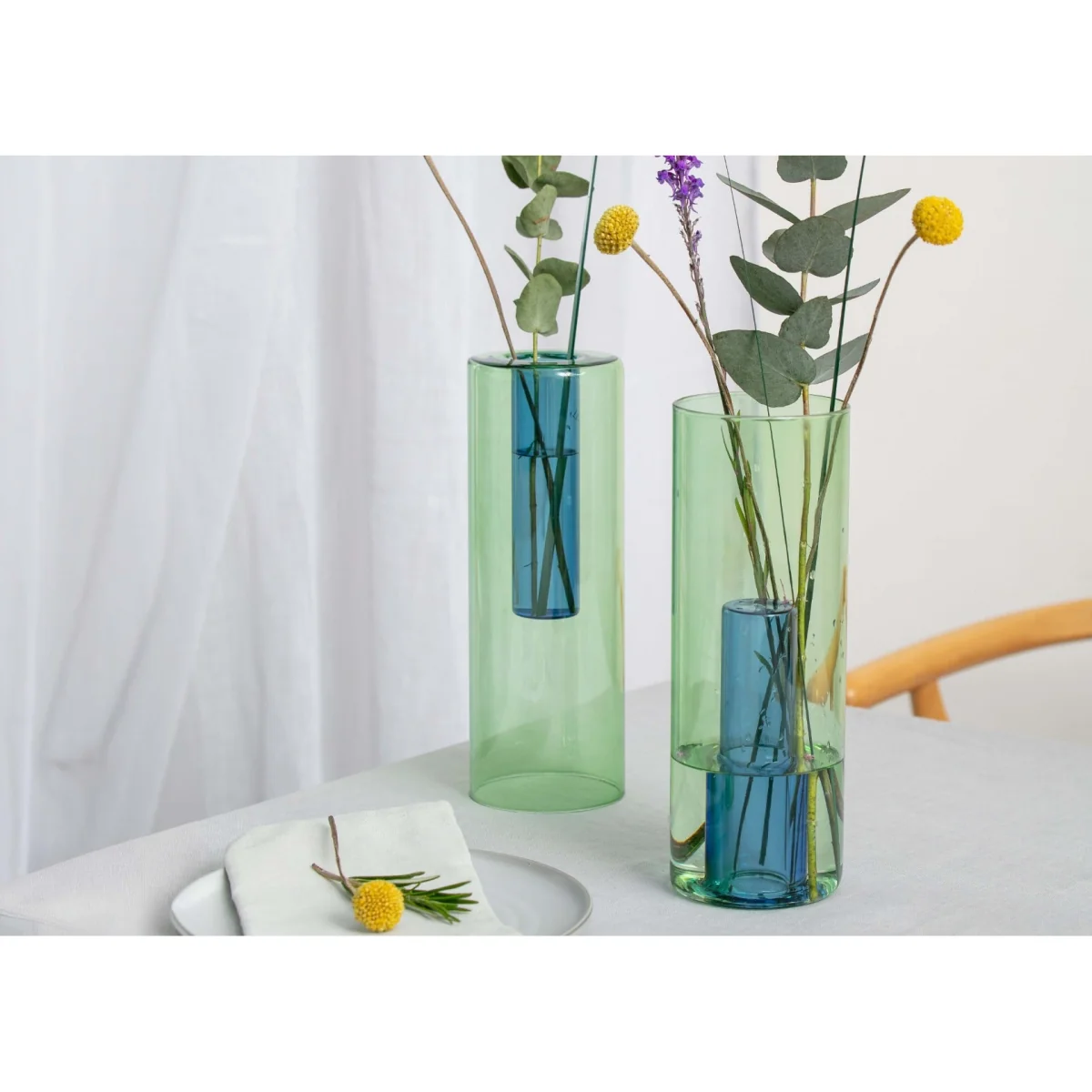 Block Design Block Reversible Vase Green & Blue Large – image 2