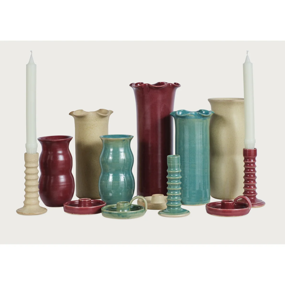 Heal's + Aylesford Clay Fluted Vase Oxblood Large – image 3