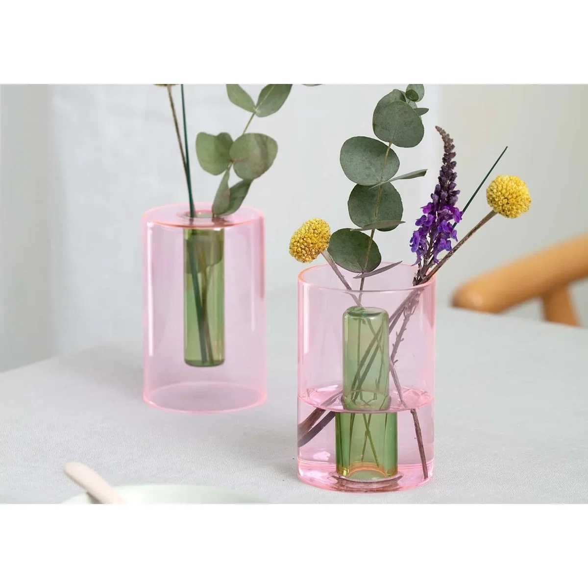 Block Design Block Reversible Vase Pink & Green Small – image 2