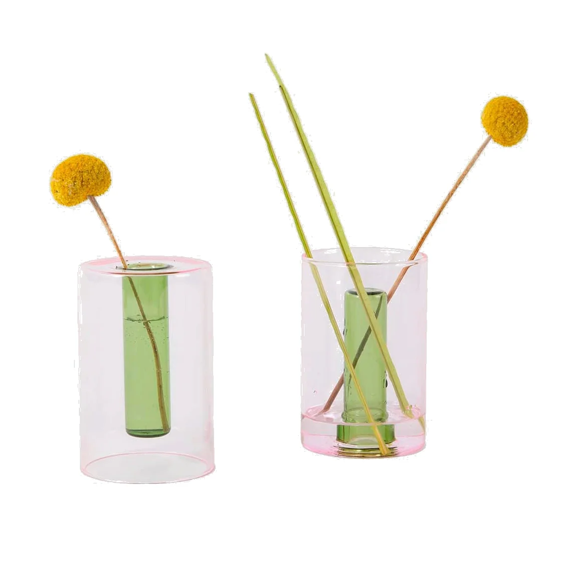 Block Design Block Reversible Vase Pink & Green Small – image 1