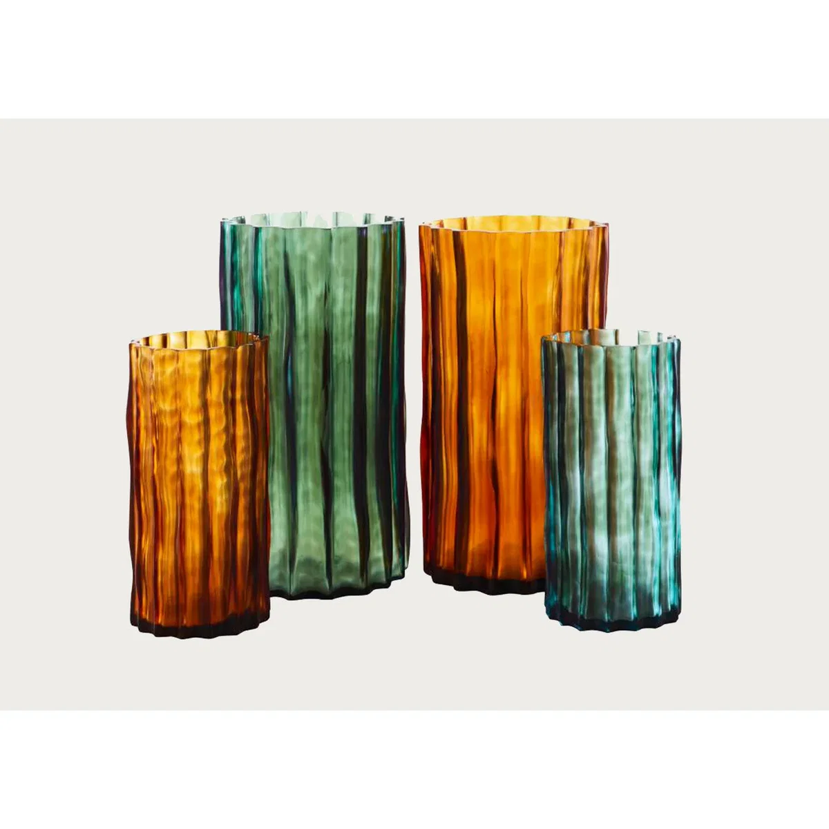 Heal's Ribbed Vase Large Green – image 2