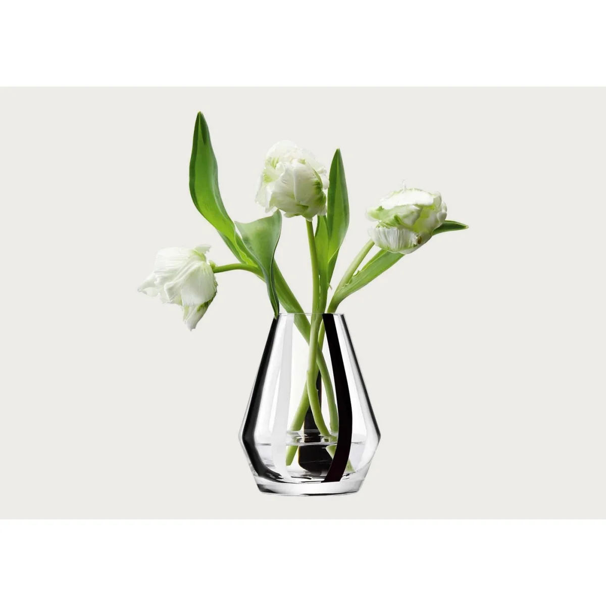LSA Stripe Vase Black/White 14cm – image 3